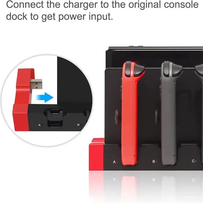 Station de chargement IPEGA PG-9186 pour Switch & OLED - Charge jusqu'à 4 contrôleurs