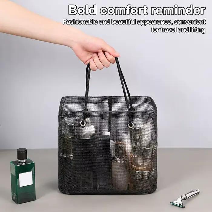 Panier de Douche Grande Capacité pour Femmes et Hommes, Sac de Drainage Portable pour la Douche, Accessoire de Rangement pour Équipement de Natation, Organisateur de Voyage pour Salle de Bain