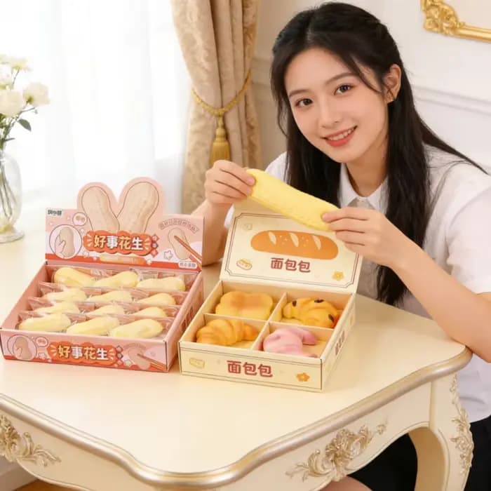 Jouet Squishy Anti-stress à Rebond Lent, en Forme de Pain au Beurre, Croissant et Brique de Beurre, Cadeaux Créatifs