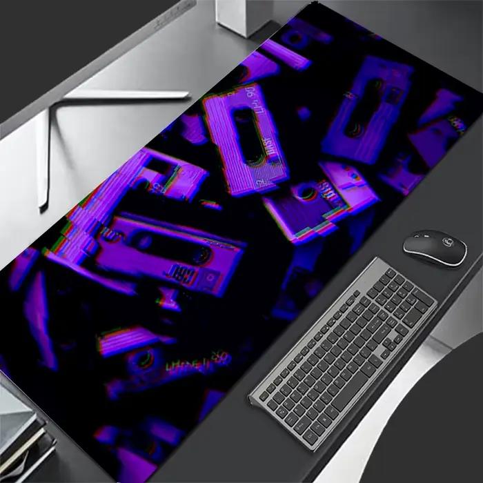 Tapis de souris rétro violet Neon City HD personnalisé
