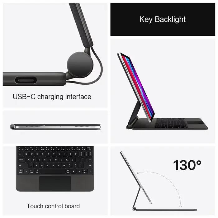 Clavier magique pour iPad Pro 11 12.9 M2 6e 5e 4e 3e génération 2022 2021 2020 2018 Air 5 4 10.9 Air 5e 4e