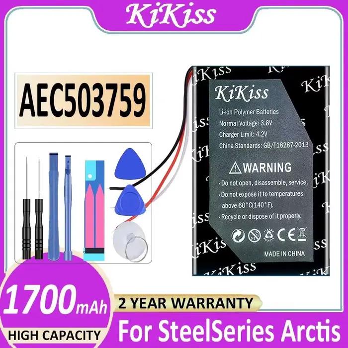 Batterie pour casque de jeu AEC503759 1700mAh pour Steelseries Arctis 1 3 5 7 7P Arctis1 Arctis3 Arctis5 Arctis7 Arctis7P