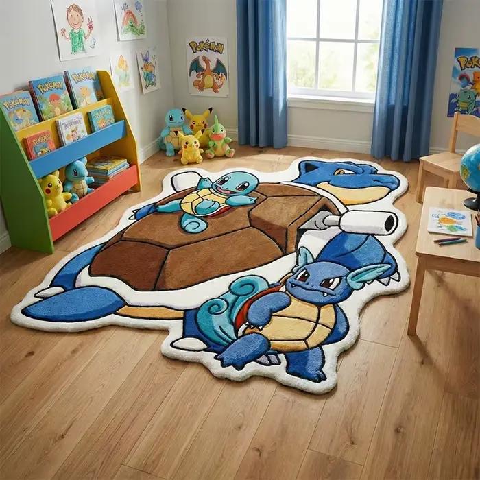 Tapis en peluche doux à l'effigie de Squirtle