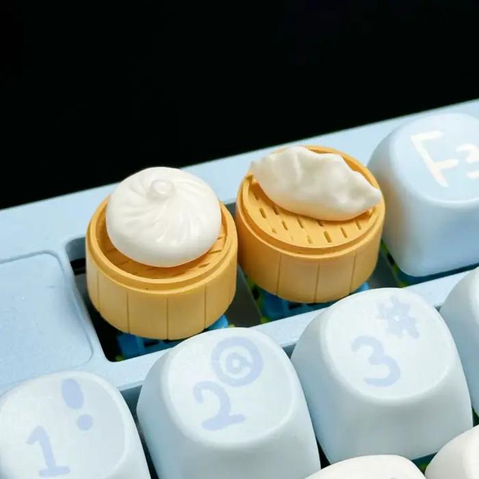 Délicieux chignon en peluche boulette Keycap jeu clavier mécanique personnalité artisanat claviers