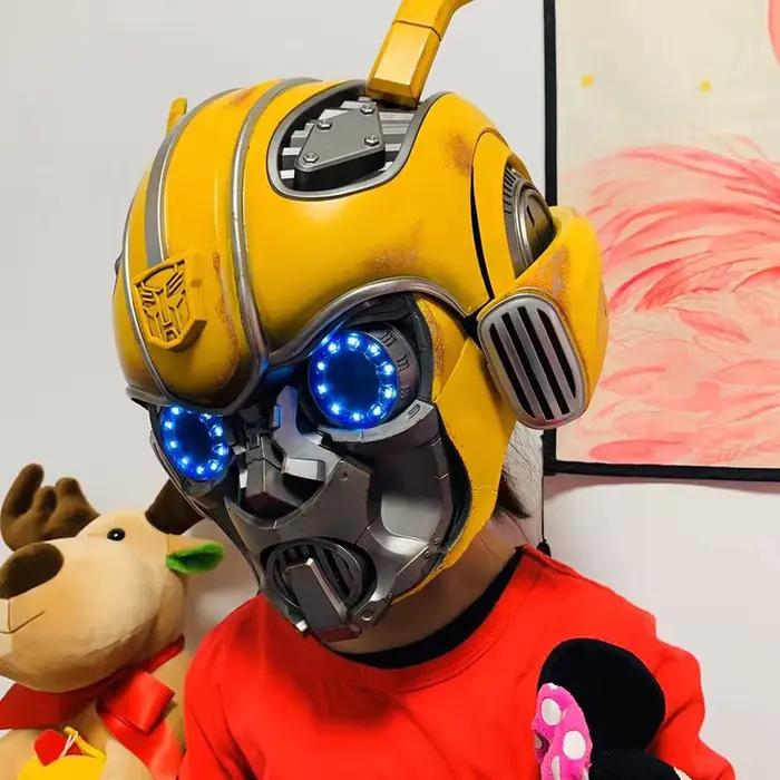 Casque Iron Man Mk5 Mk50 Mk17 avec commande vocale Jarvis, lumière LED, modèle portable pour adultes, jouet, cadeau d'anniversaire