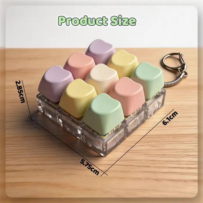 Mini-clavier en forme de cœur à 9 touches avec son clac clair ASMR