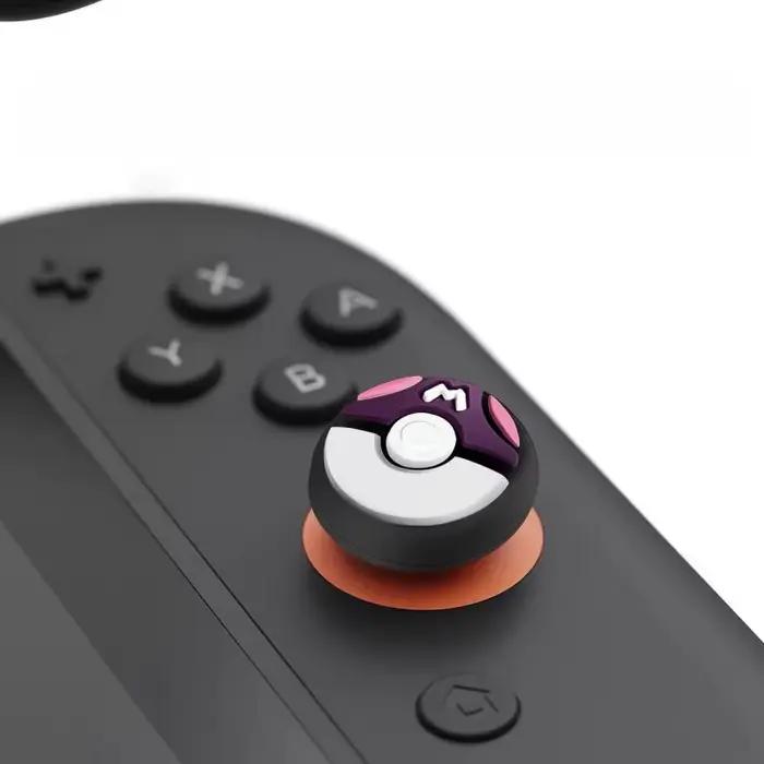 Capuchons de joystick en silicone Poke Ball Anime pour Nintendo Switch 2 2025 – Protège-joysticks Joy-Con de dessin