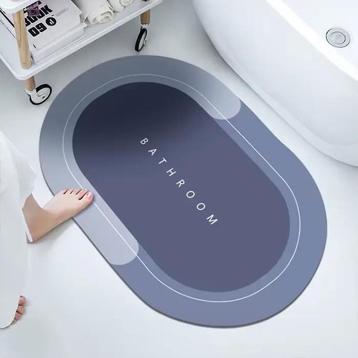 Tapis de bain absorbant pour salle de bain, antidérapant, pour douche, boue de diatomée, paillasson d'entrée de cuisine, pour la maison, la baignoire