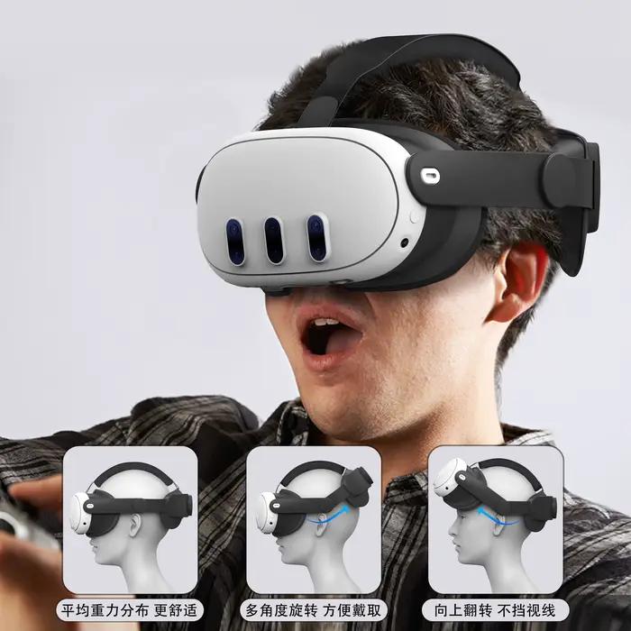 Sangle de tête remplaçable confortable pour casque Meta Quest 3 VR pour réalité virtuelle améliorant le confort et la liberté de mouvement pour les joueurs occcasions spéciales