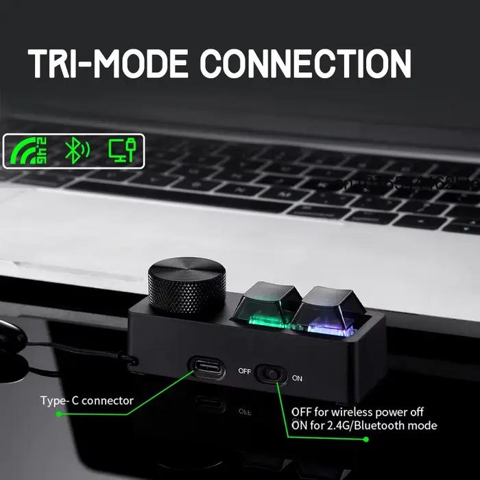 Darmoshark K2PRO clavier mécanique 2 touches sans fil Bluetooth claviers de jeu échange à chaud rvb rétro-éclairé Macro Drive pour ordinateur portable
