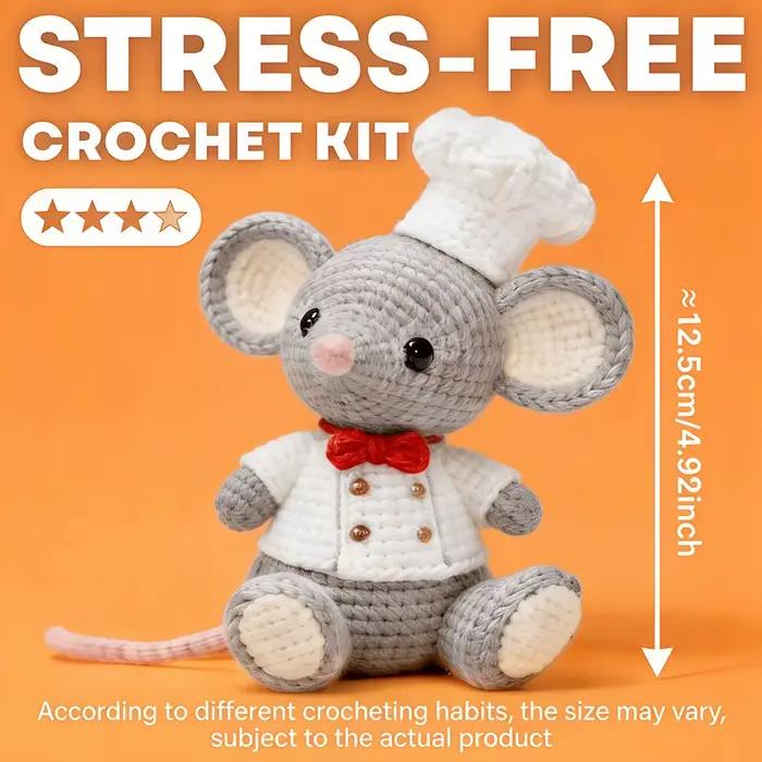 Kit de crochet Chef Mouse pour adultes débutants
