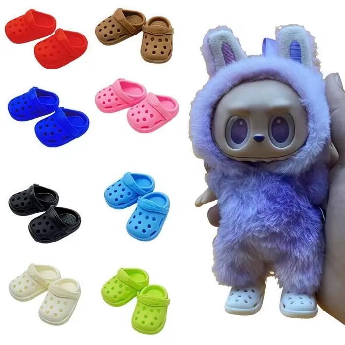 Labubu – accessoires de vêtements de poupée, chaussures de plage décontractées à trous pour V1 V2 V3, pantoufles de Dressing, jouets pour enfants, cadeau d'anniversaire