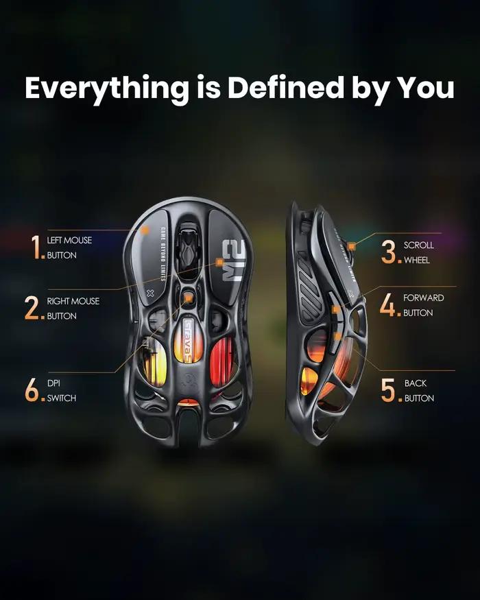 Souris de jeu sans fil GravaStar Mercury M2