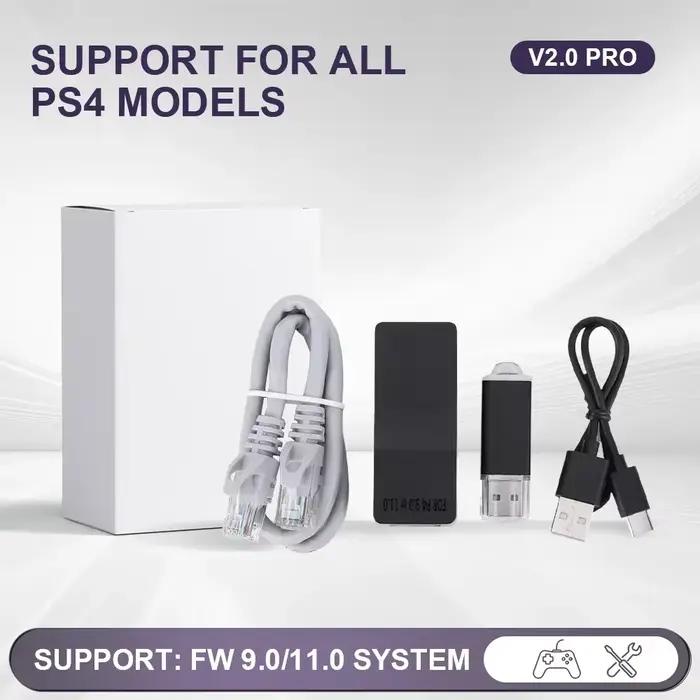 Pour PS4 FW 9.0/11.0 ensemble d'outils JB à une touche Mod Dongle USB adaptateur USB JB avec Kit de câbles Ethernet type-c pour système PS4 FW 9.0/11.0