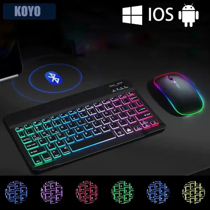 Mini clavier Bluetooth rétroéclairé rvb 10 pouces