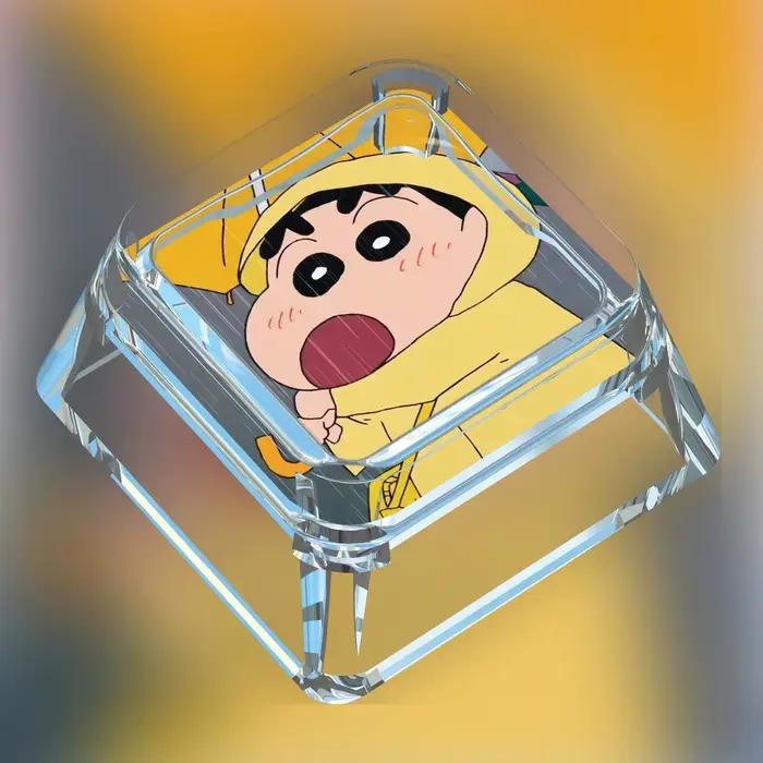 Clavier mécanique transparent Crayon Shinchan avec touches à axe transversal