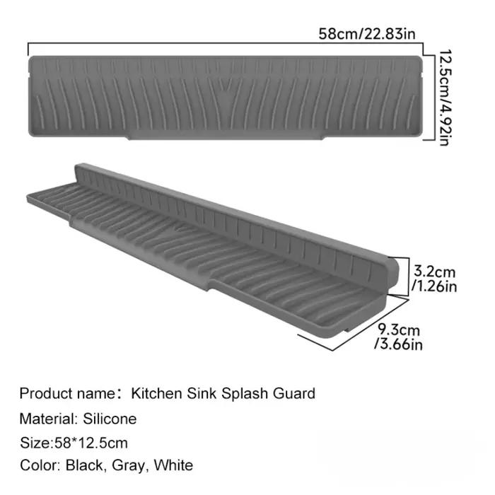Ensemble de tapis de cuisine polyvalent: tapis de robinet anti-éclaboussures avec plateau anti-goutte pour le séchage de la vaisselle et l'éponge