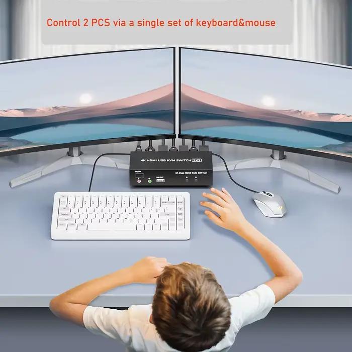 Commutateur KVM HDMI DisplayPort pour moniteur touristique