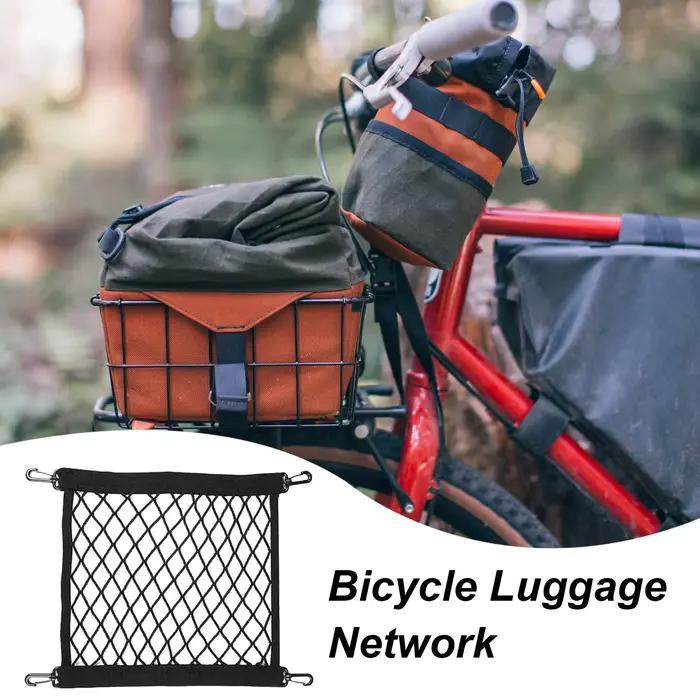 Filet de fixation pour moto, scooter, vélo électrique et vélo, en maille élastique, pour le rangement de casque et de bagages