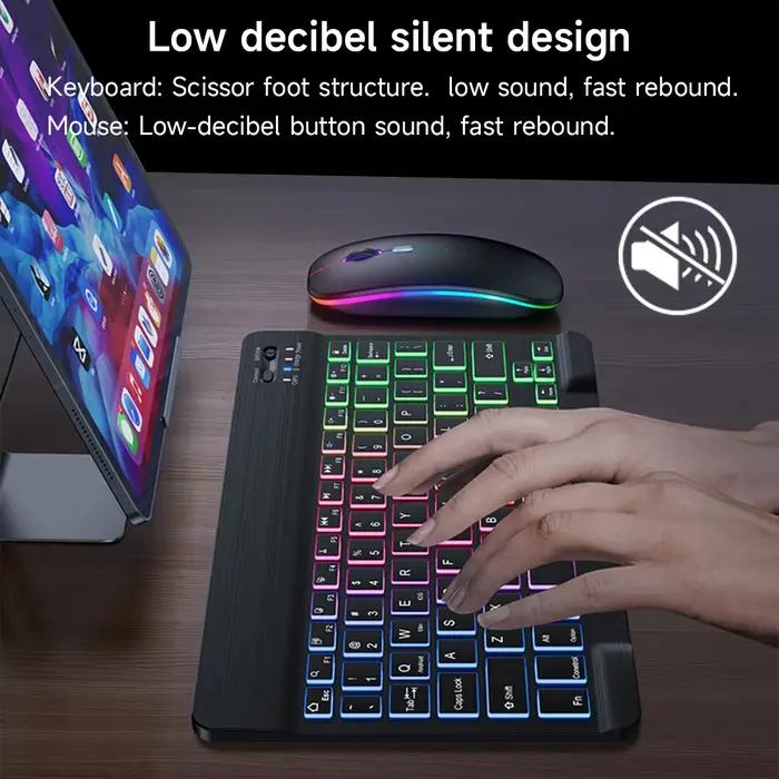 Mini clavier rétro-éclairé Bluetooth pour PC tablettes smartphones clavier compact interrupteurs couleurs design élégant occasionnel