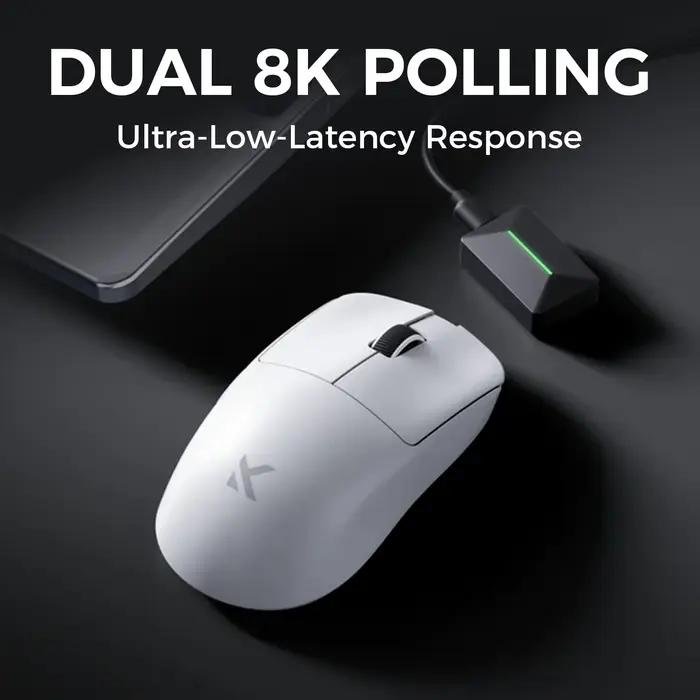 MCHOSE L7 souris de jeu sans fil L7 Ultra PAW3395 26K capteur double 8K Polling 39g Ultra-léger 2.4GHz RF/BT/filaire Tri-Mode