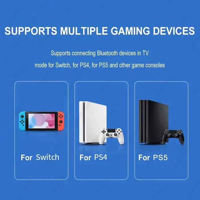 Pour PS5 PS4 TV ordinateur casque compatible Bluetooth transmetteur Audio sans fil BT5.3 adaptateur