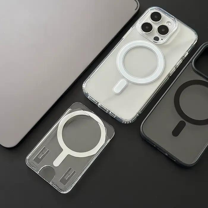 Clair Acrylique Magnétique Photo Carte Sac Pour iPhone 16 13 12 11 14 15 17 Pro Max Air Plus Magsafe Cas Portefeuille Couverture Téléphone Accessoire