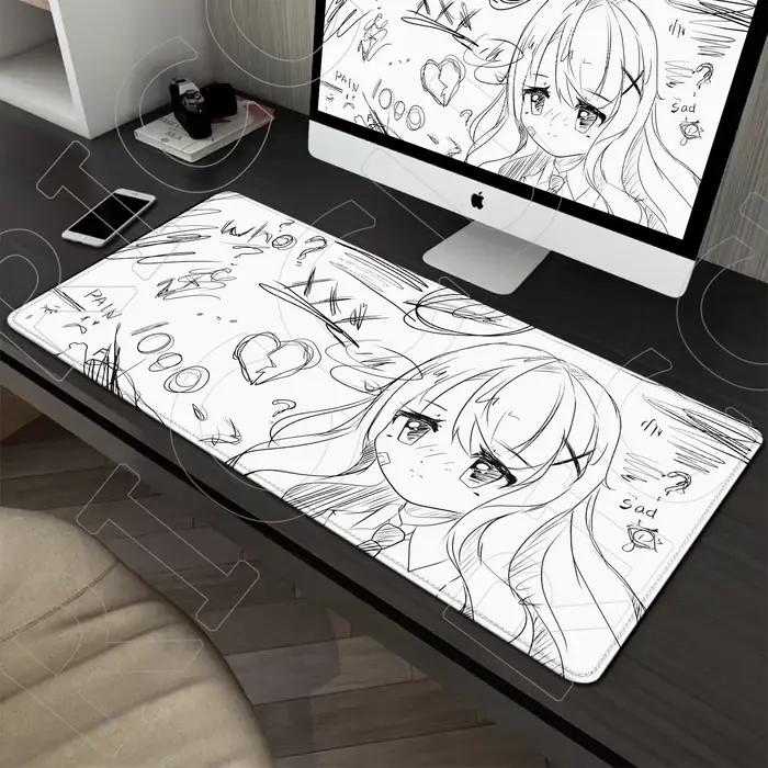 XXL tapis de souris ordinateur portable mignon Kawaii Graffiti fille clavier