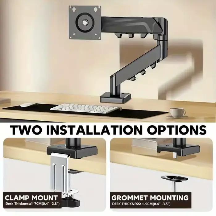 Support de moniteur unique ajustable réglable pivotant pour écrans VESA 13-32 pouces adapté à tout espace de travail professionnel ou maison