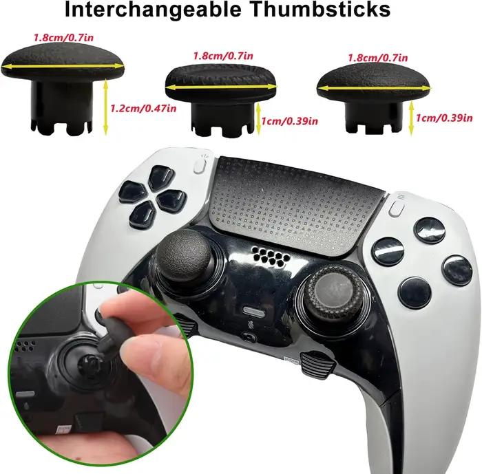 10 en 1 remplacer pour PS5 Dualsense EDGE contrôleur poignée capuchon de Joystick + extracteur de bouton arrière