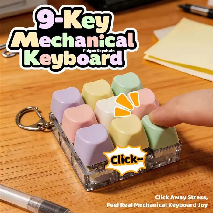 Mini-clavier en forme de cœur à 9 touches avec son clac clair ASMR