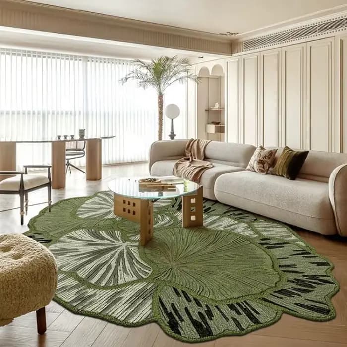 Tapis de forme irrégulière pour salon
