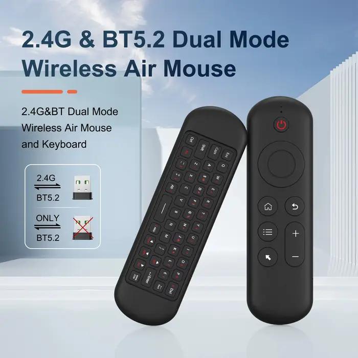 Télécommande de remplacement M5 Air Mouse sans fil 2.4G Bluetooth avec clavier rétroéclairé 7 couleurs pour Android TV Box