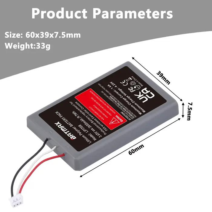 Batterie rechargeable haute performance pour contrôleur PS5 compatible avec Sony PS5 pour une durée de jeu augmentée et sans interruption gaming