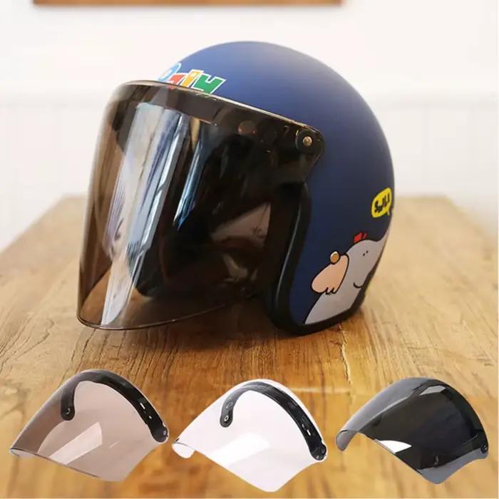 Visière de casque à 3 boutons pour lentille Patricia, pare-soleil, degré d'usure pour moto 3/4, visage ouvert