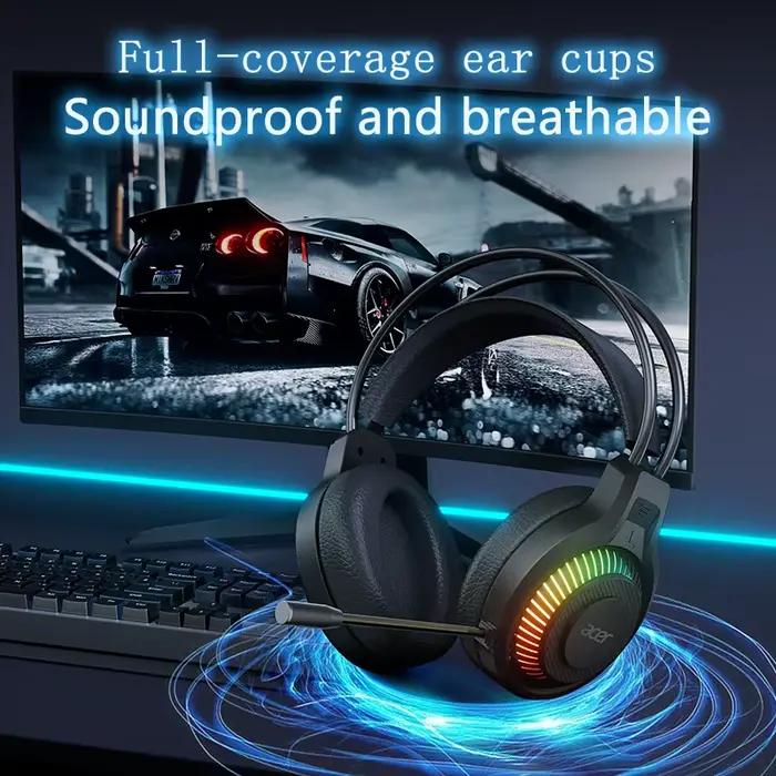 Acer OHW303 casques Gamer 7.1 stéréo virtuel Surround basse écouteur lumière LED casque de jeu pour ordinateur PC