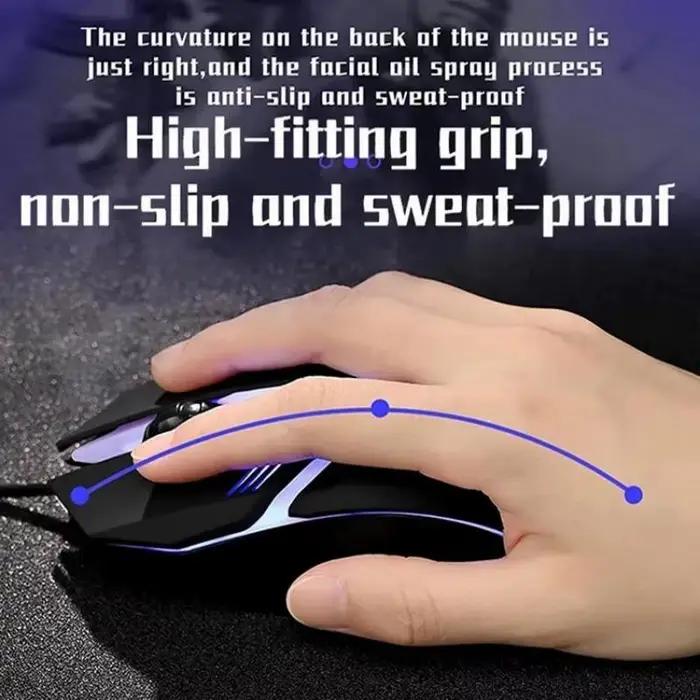 Souris de jeu dtvane filaire avec rétro-éclairage, 1600 DPI, 4 boutons, design ergonomique pour joueur droitier ou gaucher, boîte rouge de protection, pour gamer occasionnels et professionnels