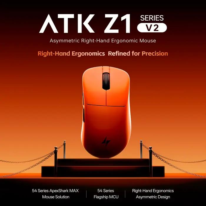 Souris sans fil ultime ATK Blazing Sky Z1 V2 PAW3950 Ultra Dual 8K Gaming Mouse Ergonomique Développée en interne pour les mains moyennes et grandes