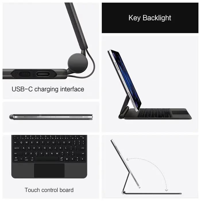 Clavier magique avec pavé tactile pour iPad Air 11 13 M4 2026 M3 M2