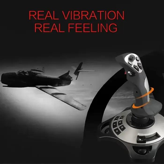 Contrôleur de joystick de simulateur de vol PXN 2113 Pro bâton de vol filaire USB vibration accélération pour Windows 7 8 10 11 gaming occasionnels amateurs de vol