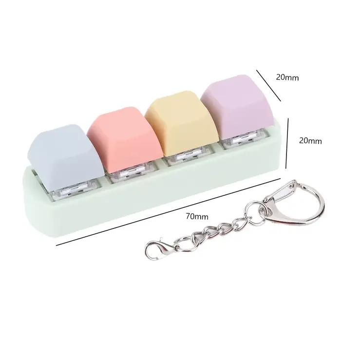 Clavier clé jouet 4 touches bouton Keycap Fidget porte-clés