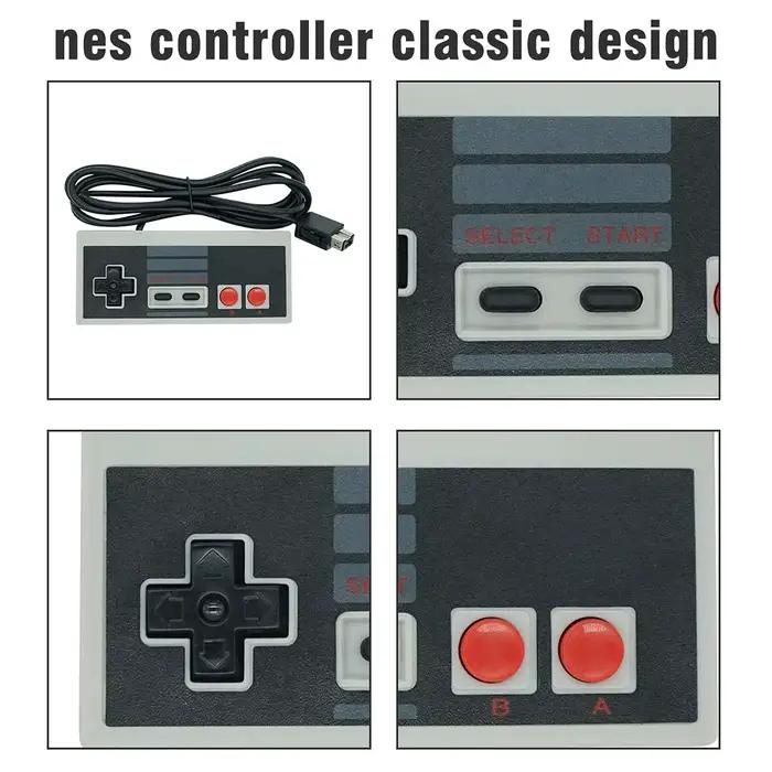 Mini contrôleur NES classique argent plug-and-play pour joueurs nostalgiques et collectionneurs de consoles rétro
