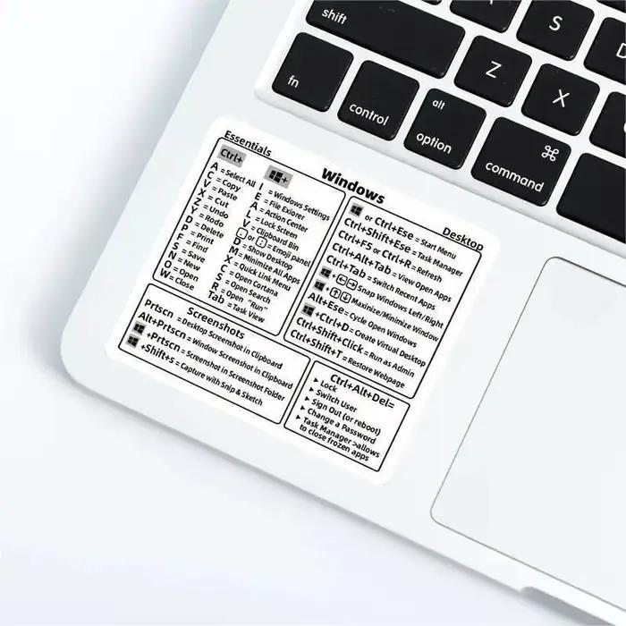 Autocollants de raccourci de référence pour clavier d'ordinateur portable Windows PC