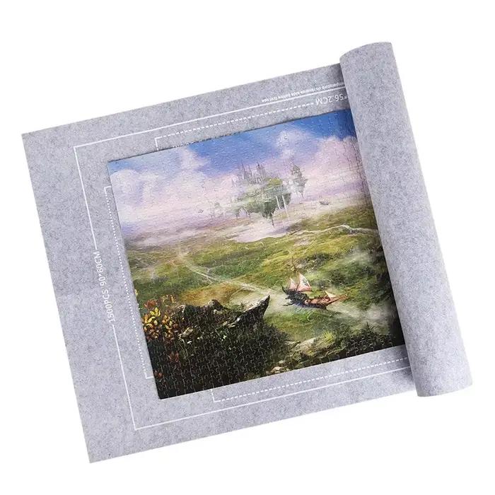 Tapis de rangement pour Puzzle, couverture de rangement en feutre, gris, noir, différentes tailles pour 1500/2000/3000 pièces, accessoires d'interaction Parent-enfant ZYF