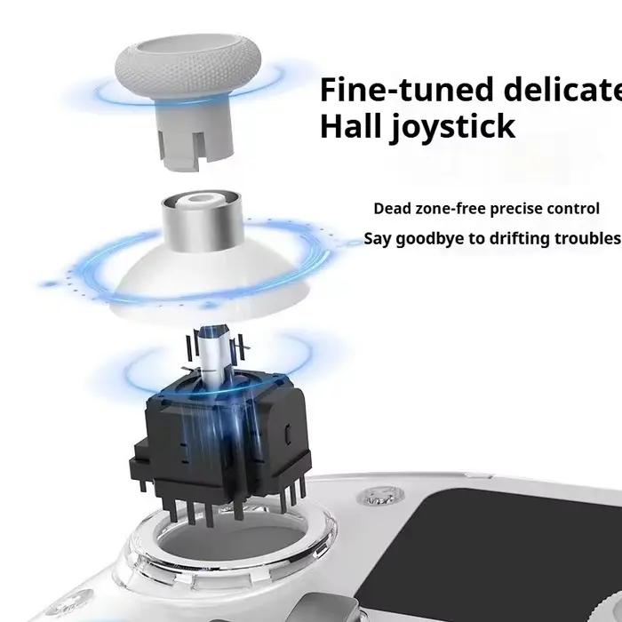 Contrôleur de jeu sans fil avec écran intégré 2 pouces joystick gyroscope 6 axes lumière RVB multiplateforme pour gamer occasionnels et professionnels