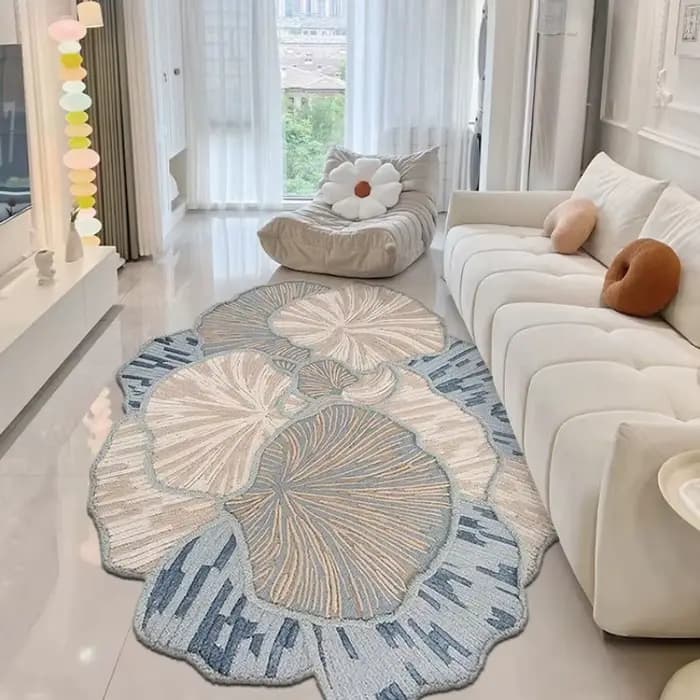 Tapis de forme irrégulière pour salon