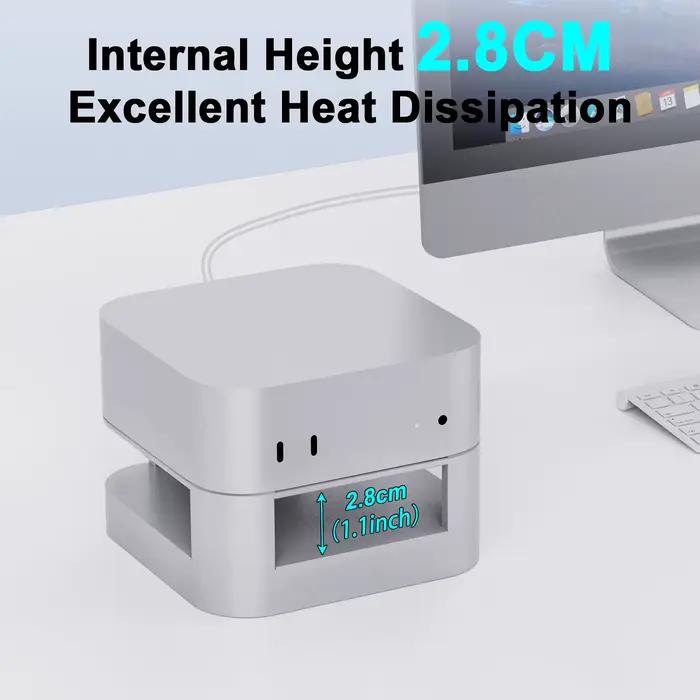 Boîtier Hub USB-C pour Mac Mini M4/M4 Pro avec support de fixation USB3
