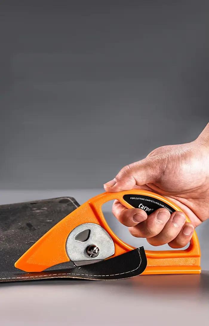 Couteau de découpe rotatif multifonctionnel pour matériaux, couteau utilitaire à grande poignée pour couper le tapis, le feutre et le papier