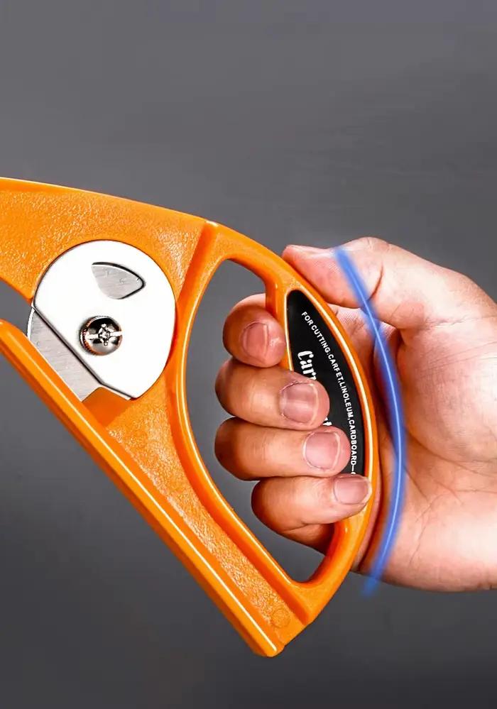 Couteau de découpe rotatif multifonctionnel pour matériaux, couteau utilitaire à grande poignée pour couper le tapis, le feutre et le papier