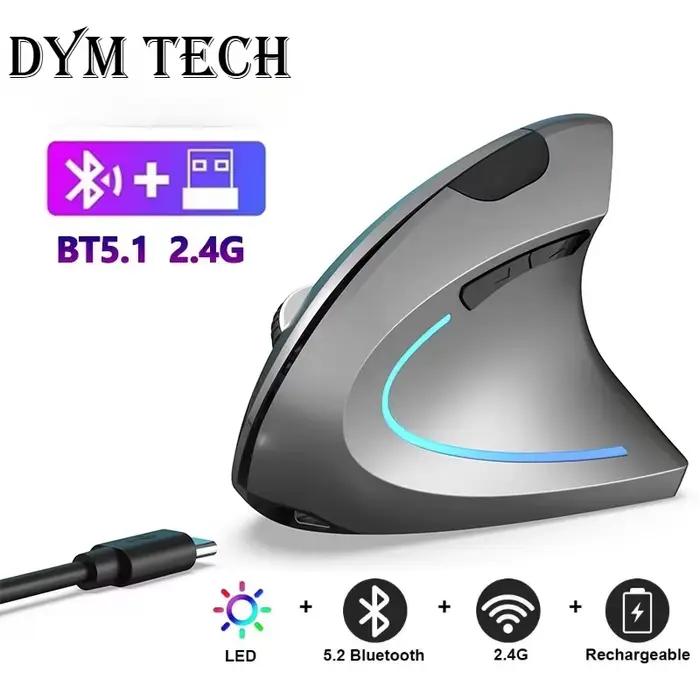 Souris de jeu ergonomique verticale sans fil Rechargeable Gamer Mause Kit